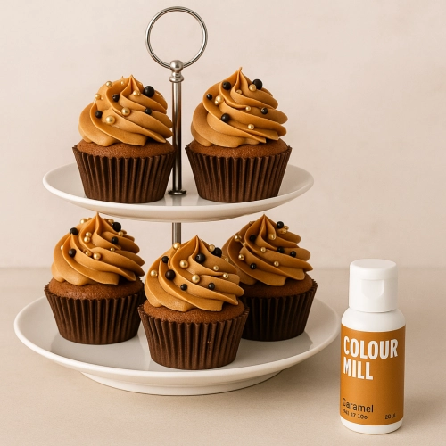 Barwnik olejowy do mas tłustych kremu czekolady karmel caramel colour mill 20ml