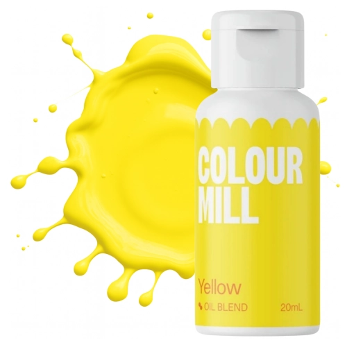 Barwnik olejowy do mas tłustych kremu czekolady żółty yellow colour mill 20ml