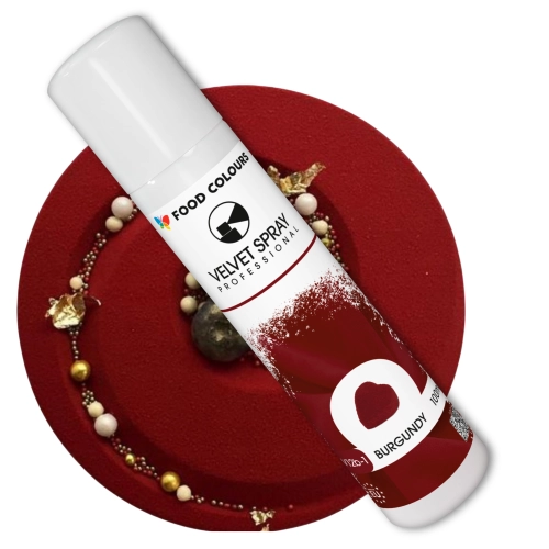 Barwnik spożywczy jadalny zamsz spray burgund velvet 100ml
