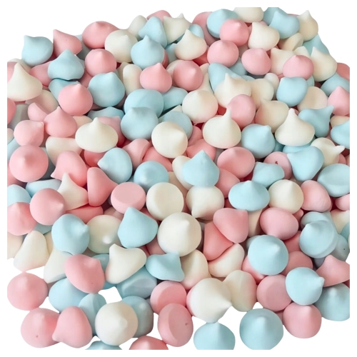 Posypka beziki cukrowe 30g bezy kolorowe mini dekoracje urodzinowe biały niebieski różowy