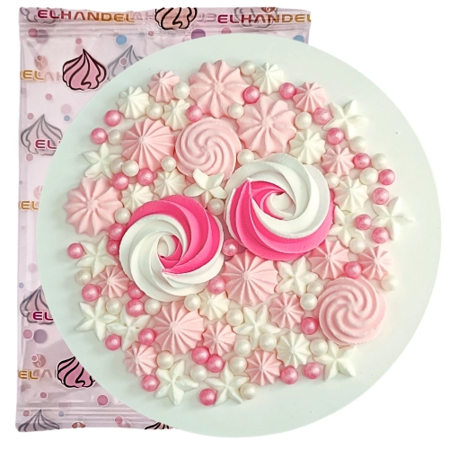 Posypka ozdoby na tort bezy dekoracje urodzinowe kolorowe beziki perełki 60g
