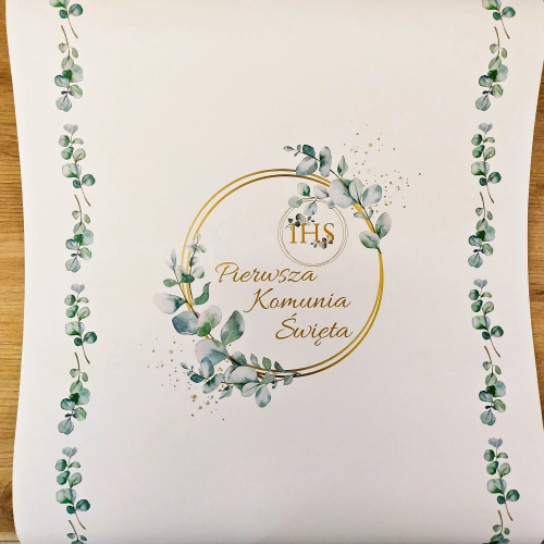 Bieżnik komunijny IHS Pierwsza Komunia Święta ozdoby na stół 5m 40cm