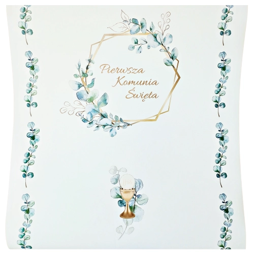 Bieżnik komunijny IHS kielich Pierwsza Komunia Święta ozdoby na stół 5m 40cm