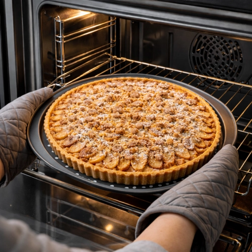 Blacha do pizzy tarty forma do pieczenia perforowana duża 30 cm uchwyty