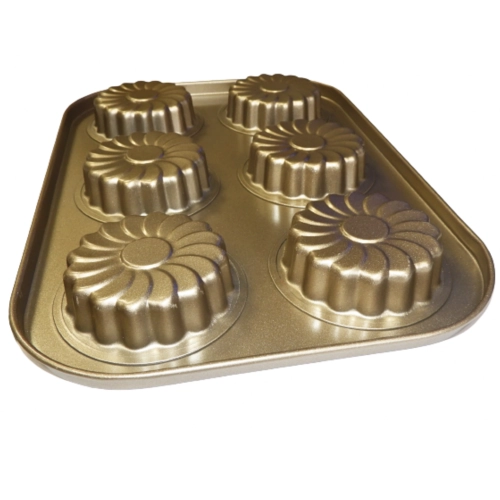 Blacha do pieczenia forma do muffinek na 6 babeczek wzór kwiat