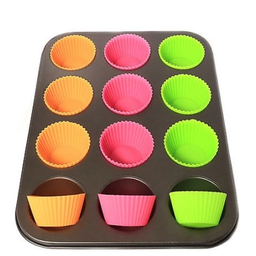 Forma blacha na babeczki do pieczenia muffinki foremki silikonowe 12 sztuk