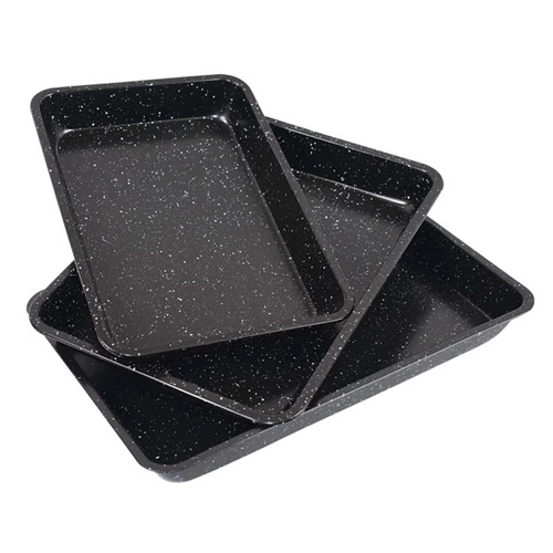 Zestaw blach do pieczenia forma do ciasta mięsa dań marmurkowa blacha forma non-stick 3 szt