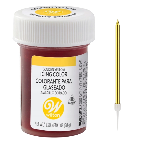 Wilton barwnik spożywczy w żelu żółty złocisty do tortu wydajny mocny i świeczka