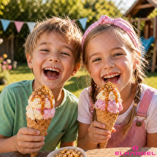 Posypka na tort lody 250g chrupki ryżowe w czekoladzie słony karmel kulki na babeczki