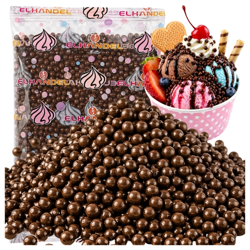 Posypka na tort lody 100g chrupki ryżowe w czekoladzie deserowej kulki na babeczki