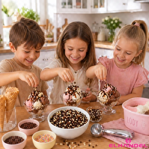 Posypka na tort lody 40g chrupki ryżowe w czekoladzie białej mlecznej deserowej kulki na babeczki