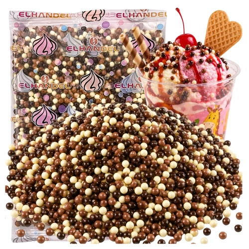 Posypka na tort lody 40g chrupki ryżowe w czekoladzie białej mlecznej deserowej kulki na babeczki