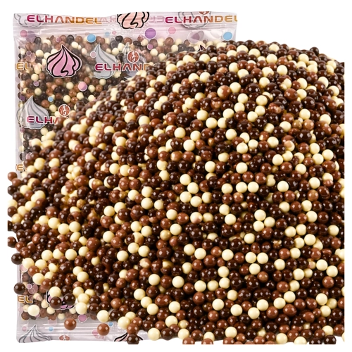 Posypka na tort lody 500g chrupki ryżowe w czekoladzie białej mlecznej deserowej kulki na babeczki