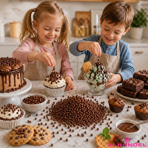 Posypka na tort lody 500g chrupki ryżowe w czekoladzie mleczne kulki na babeczki