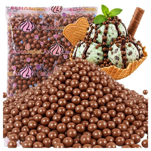 Posypka na tort lody 100g chrupki ryżowe w czekoladzie mleczne kulki na babeczki