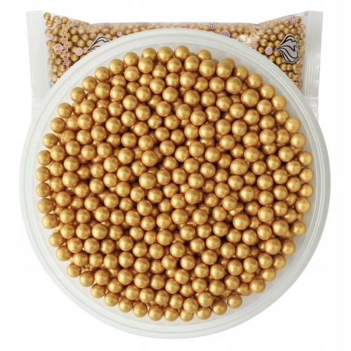 POSYPKA CUKROWA na tort PEREŁKI chrupki ryżowe DEKORACJE URODZINY złoty 20g