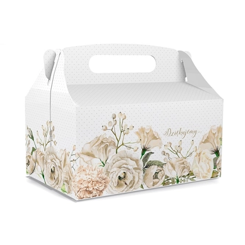 Pudełko na ciasto chrzest wesele komunia karton na tort opakowanie 11,5x17x14,5cm ozdobny wzór