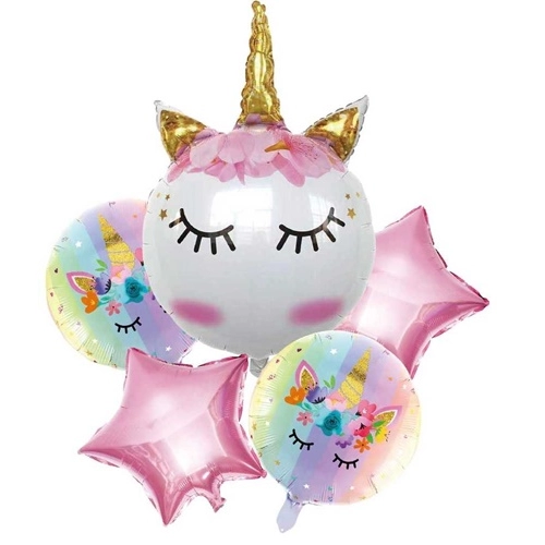 Balony jednorożec unicorn urodziny gwiazdki 5x