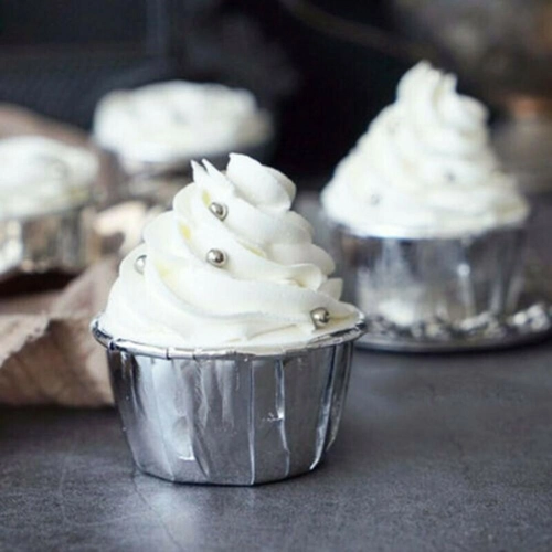 PAPILOTKI DO MUFFINEK foremki na babeczki DEKORACJE urodziny SREBRNY 20szt