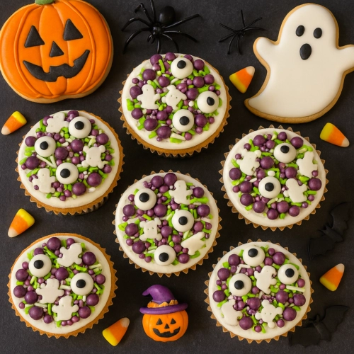 Posypka cukrowa na tort czaszka oczy halloween dekoracje cukrowe na babeczki 50g