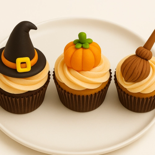 Figurka cukrowa dekoracje halloween dynie miotły kapelusze ozdoby na tort