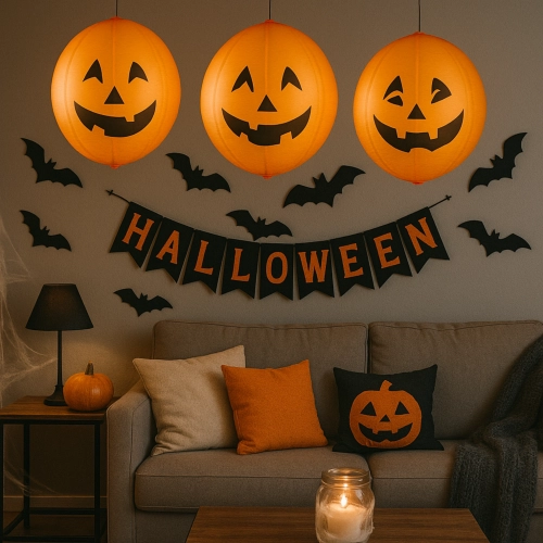 Balony lateksowe uśmiechnięte dynie halloween 3szt