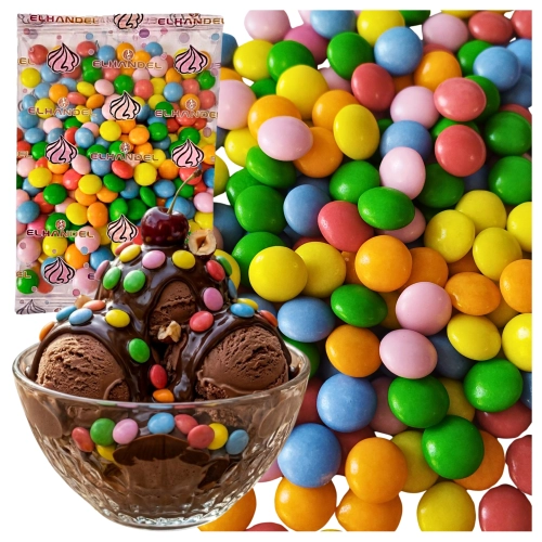 Posypka na tort 50g drażetki kolorowe z czekoladą lentilki na lody gofry
