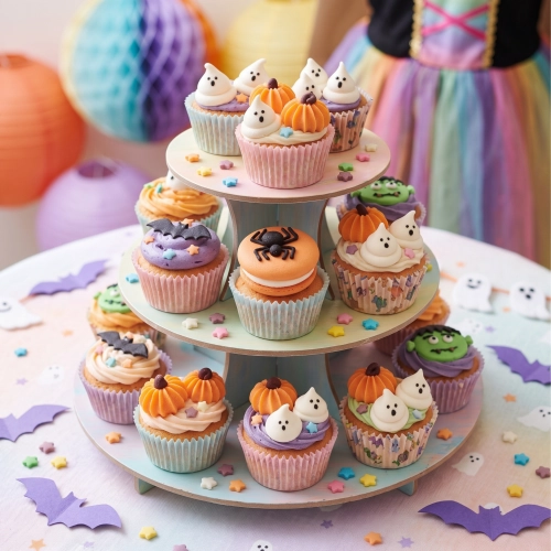 Figurki na tort 6 sztuk dynia duch makaronik z pająkiem cukrowy dekoracje halloween