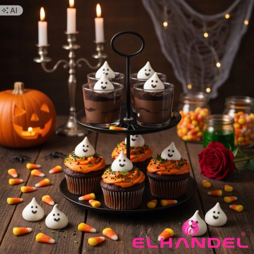 Posypka beziki duchy 10 sztuk halloween duszki białe bezy na babeczki