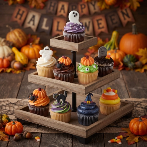Figurka na tort 6 sztuk dynia duszki pająk dekoracje halloween na babeczki