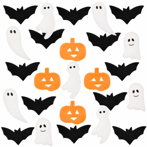 Dekoracje waflowe halloween opłatek na muffinki duszki dynie nietoperze