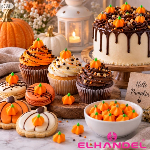 Posypka beziki dynia 10 sztuk halloween dynie pomarańczowe bezy na babeczki
