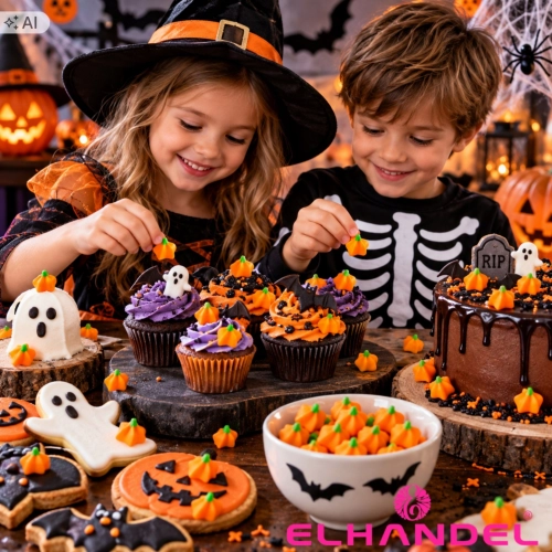 Posypka beziki dynia 10 sztuk halloween dynie pomarańczowe bezy na babeczki