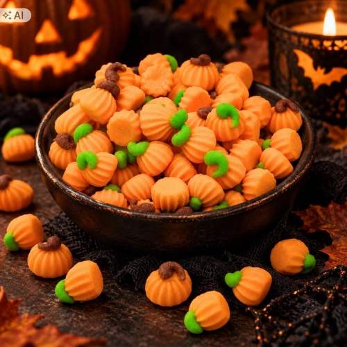 Posypka na babeczki dynia 50 sztuk halloween ozdoby na tort dynie pomarańczowe