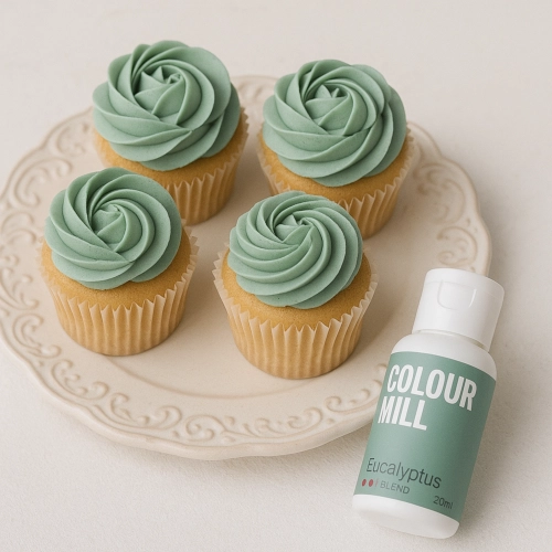 Barwnik olejowy do mas tłustych kremu czekolady zielony eucalyptus colour mill 20ml