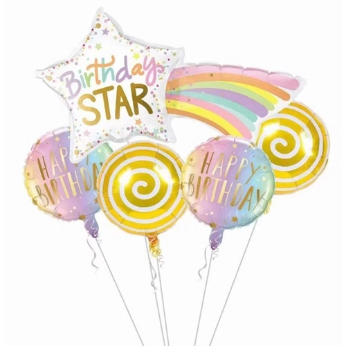 Balon foliowy happy birthday gwiazda