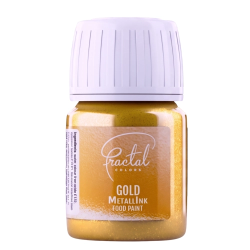 Barwnik spożywczy w płynie złoty metaliczny 30g jadalna farbka fractal gold + rękaw cukierniczy