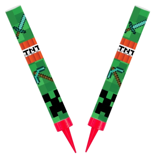 Fontanna na tort raca minecraft piksele tnt dekoracje urodzinowe ozdoba 12cm 2 sztuki