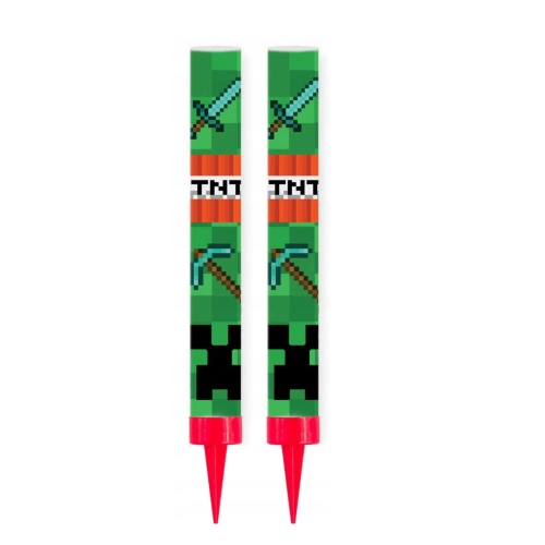 Fontanna na tort raca minecraft piksele tnt dekoracje urodzinowe ozdoba 12cm 2 sztuki