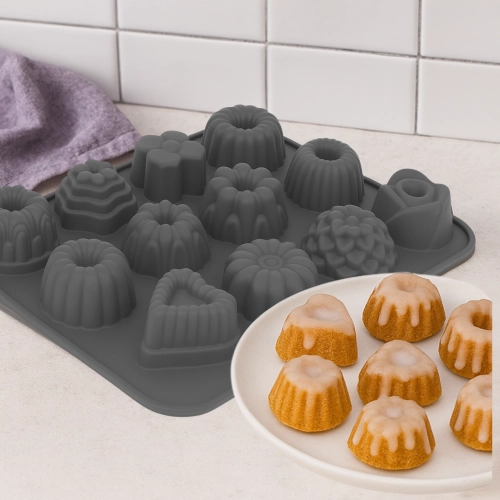 Forma silikonowa do deserów foremka do babeczek muffinek wzór mix
