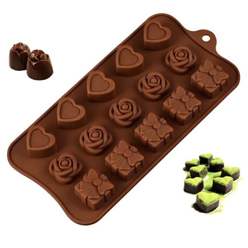 Forma silikonowa ozdoby na tort do czekolady masy lukru praliny serce róża prezent