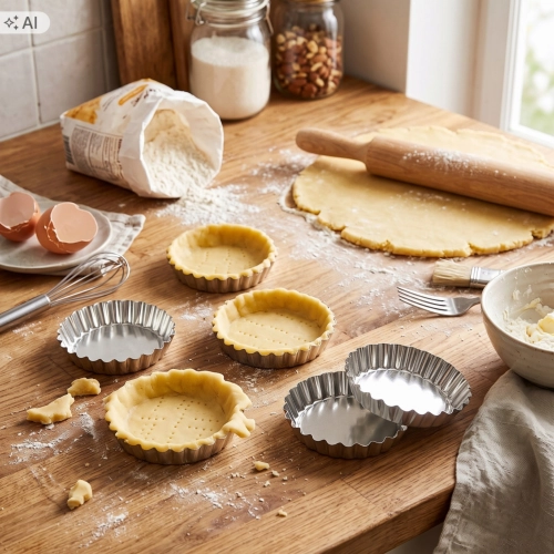 Foremki do pieczenia babeczek tartaletek 6 sztuk korpusy do ciastek 9 cm