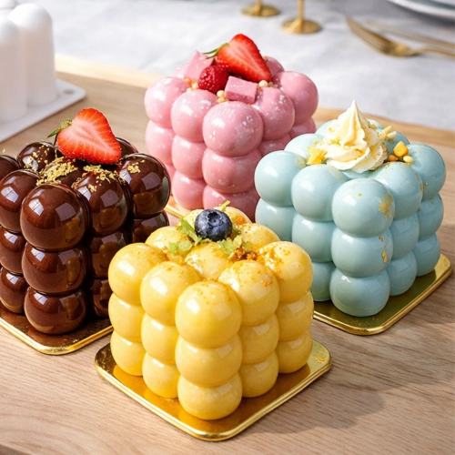 Forma silikonowa do monoporcji foremka do pieczenia sześcian bąble bubble 6 gniazd