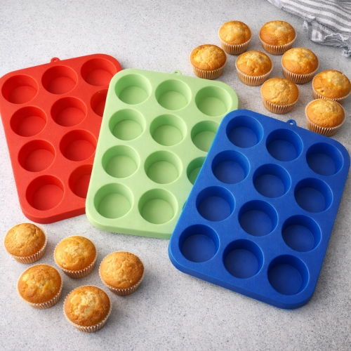 Forma silikonowa do babeczek muffinek deserów 12 gniazd elastyczna