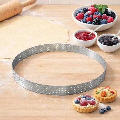 Foremka do tartaletek forma perforowana do pieczenia tarty ring rant średnica 26 cm wysokość 2 cm
