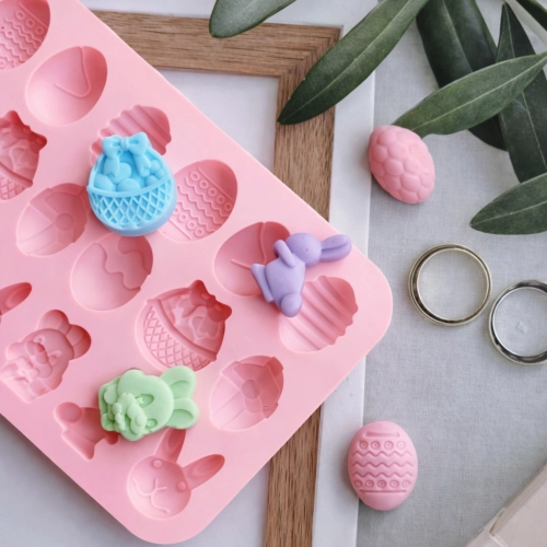 Forma silikonowa do czekolady na żelki kosz pisanki zając jajka praliny Wielkanoc