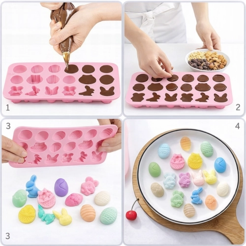 Forma silikonowa do czekolady na żelki kosz pisanki zając jajka praliny Wielkanoc