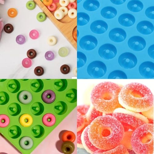 Forma silikonowa do czekolady żelek lodu pralin oponki donut z pipetą