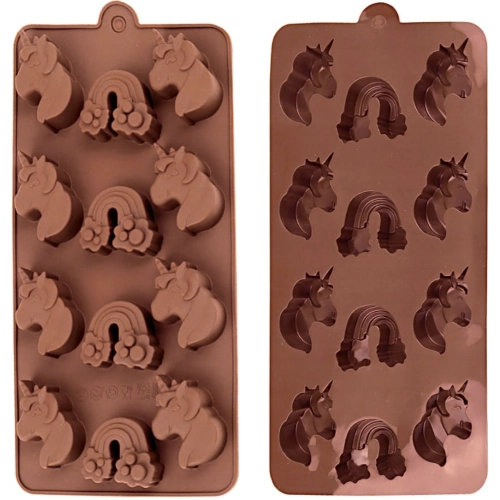 Forma silikonowa do czekolady na żelki jednorożec tęcza unicorn praliny