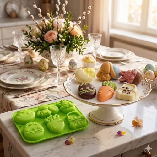 Foremka silikonowa Wielkanocna pisanki jajeczka zajączek kurczaczek forma do pieczenia Wielkanoc